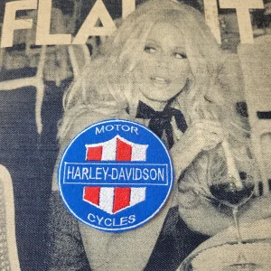 Patch Brodé"Harley Davidson Motor Cycles" ( version bleue rond)