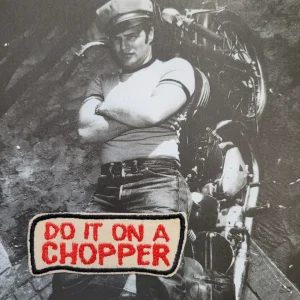 Patch Brodé "Do it on a chopper" EN VIEUX TISSU COTON
