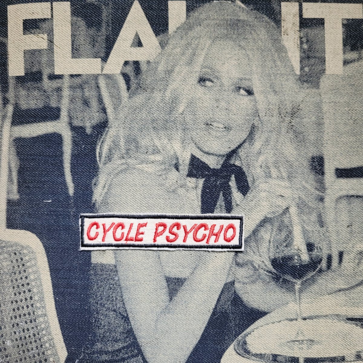 Patch brodé rare "Cycle Pscho " SUR VIEUX TISSU COTON – Image 6