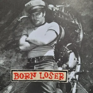 Patch brodé RARE "Born Loser" SUR VIEUX TISSU COTON