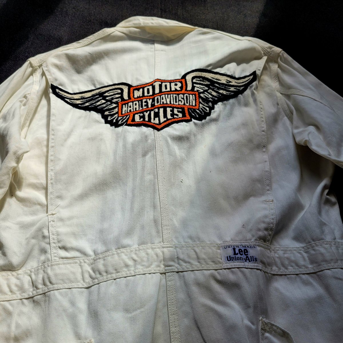 Coverall 40's LEE UNION-ALLS HBT hand embroidered chainstitch method combinaison brodée à la main HARLEY-DAVIDSON – Image 8