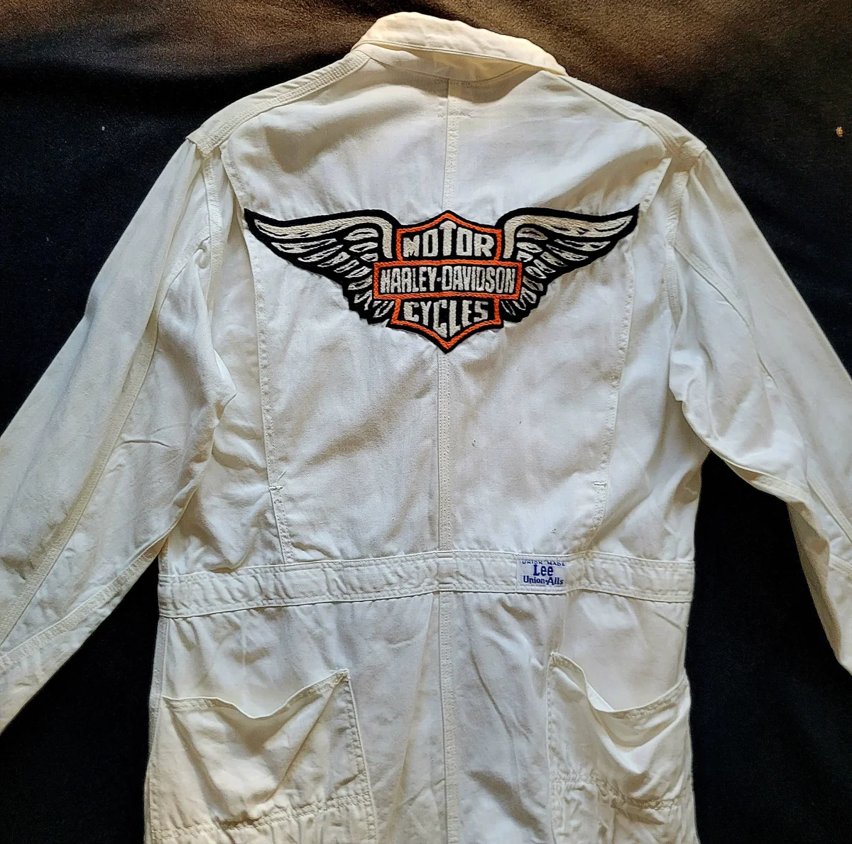 Coverall 40's LEE UNION-ALLS HBT hand embroidered chainstitch method combinaison brodée à la main HARLEY-DAVIDSON – Image 2