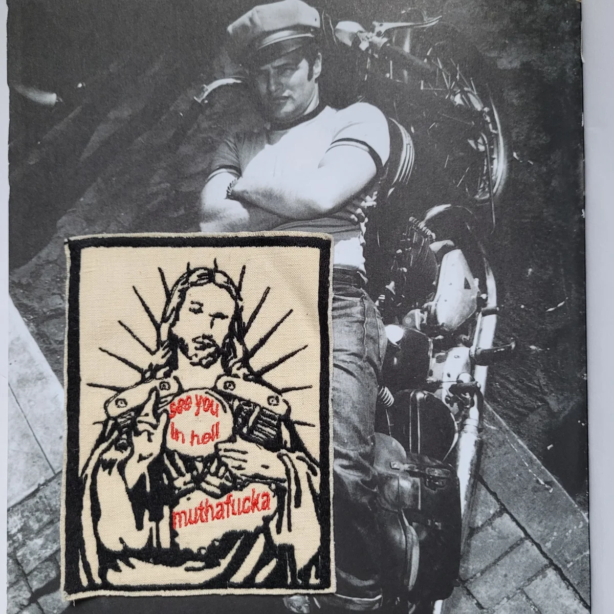 Patch Brodé "Jesus See You in Hell Muthafucka" EN VIEUX TISSU COTON – Image 2