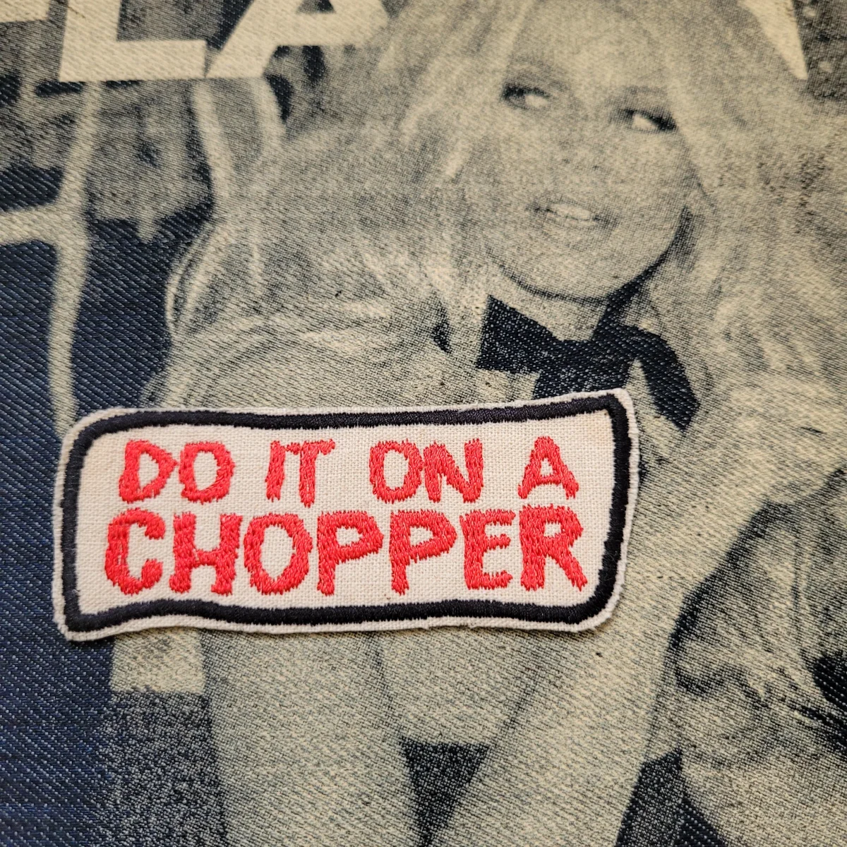 Patch Brodé "Do it on a chopper" EN VIEUX TISSU COTON – Image 4