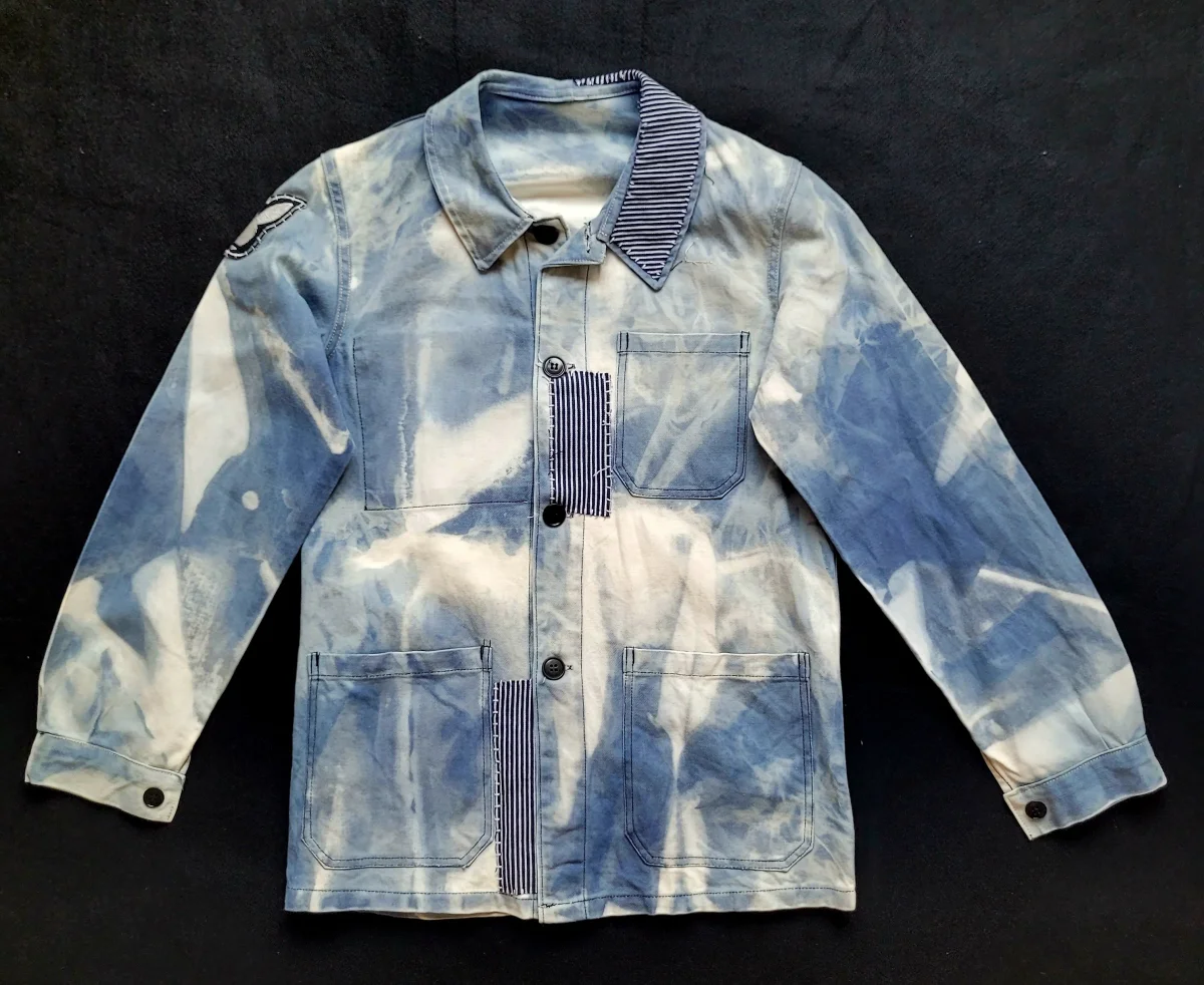 Veste de Travail française personnalisée "Old School tattoo The Sea" & Boro / Sashiko by Sophie – Image 9