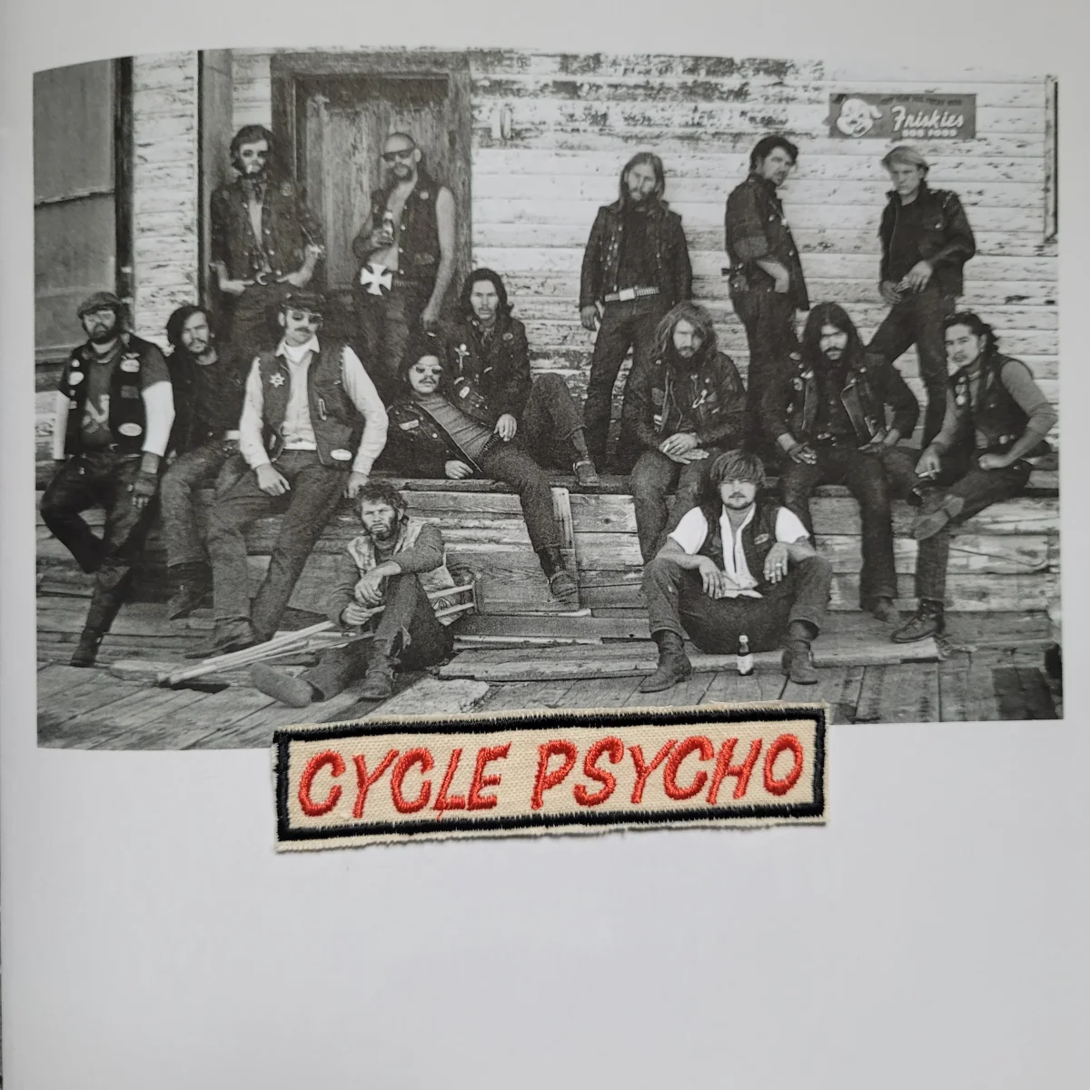 Patch brodé rare "Cycle Pscho " SUR VIEUX TISSU COTON – Image 3