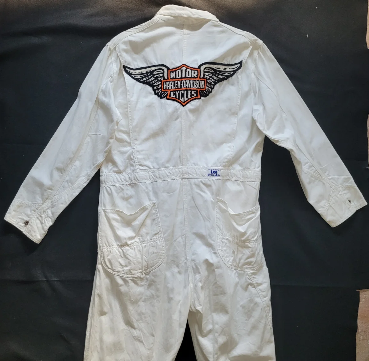 Coverall 40's LEE UNION-ALLS HBT hand embroidered chainstitch method combinaison brodée à la main HARLEY-DAVIDSON – Image 7