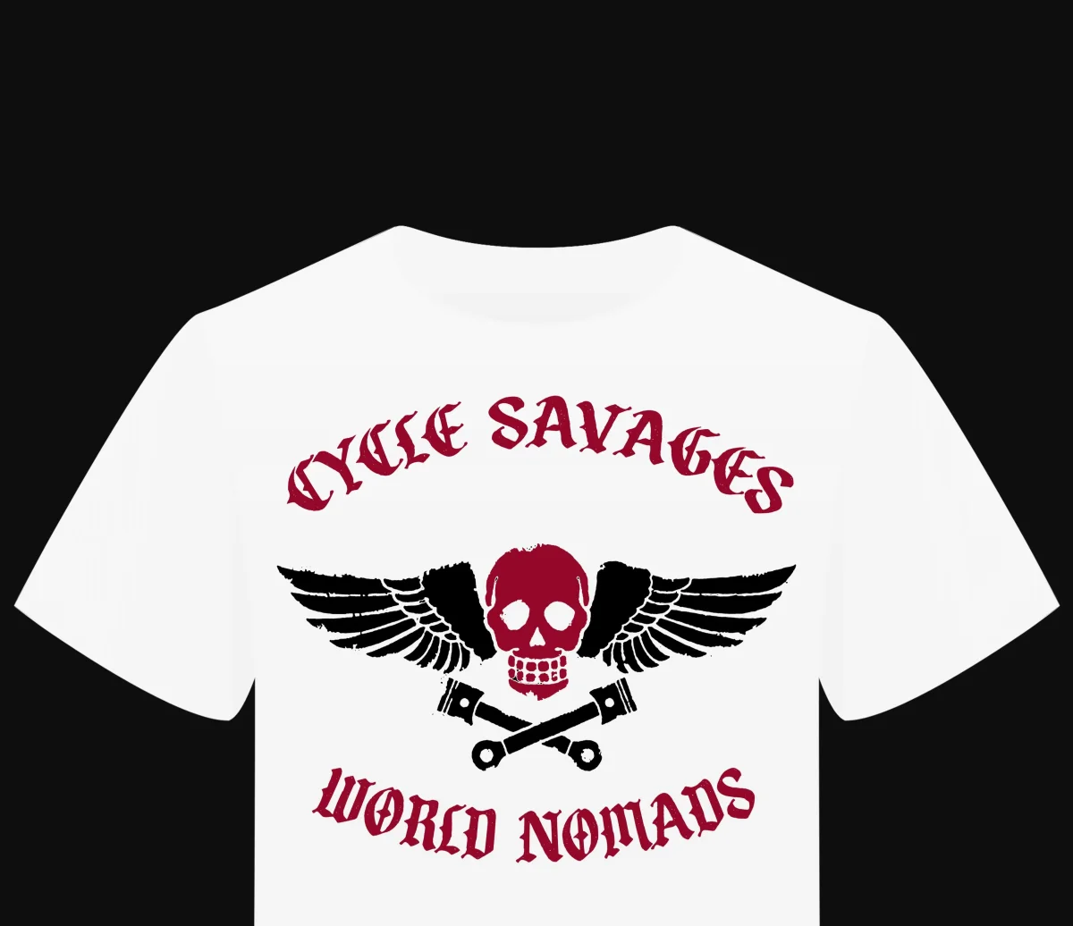 T-Shirt " Cycle savages" world nomads – Image 4