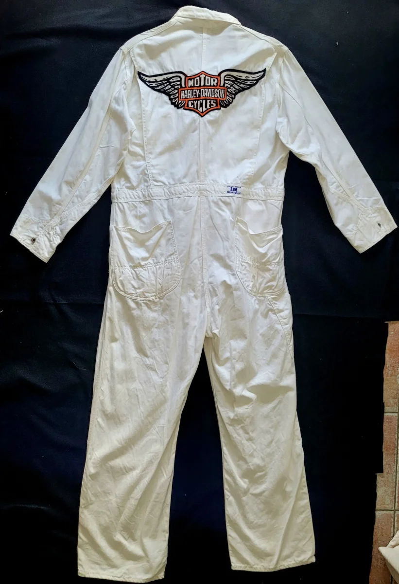 Coverall 40's LEE UNION-ALLS HBT hand embroidered chainstitch method combinaison brodée à la main HARLEY-DAVIDSON – Image 3