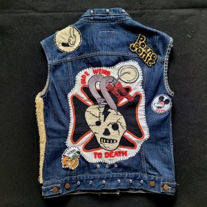 "Ride Weird to Death "Chopper Forever  chainstitched by hand Levi's Jacket/ Veste levis vintage brodée main et patchée