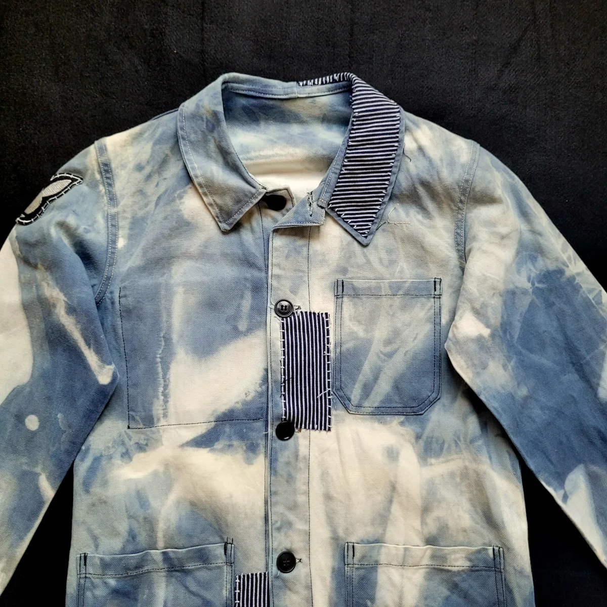 Veste de Travail française personnalisée "Old School tattoo The Sea" & Boro / Sashiko by Sophie – Image 5