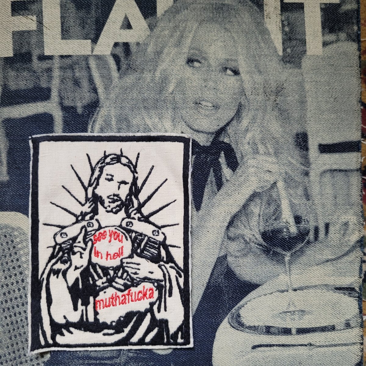 Patch Brodé "Jesus See You in Hell Muthafucka" EN VIEUX TISSU COTON – Image 6