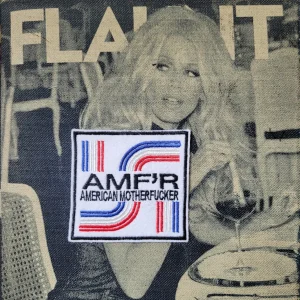 Patch Brodé "AMF'R" version blanche (AMERICAN MOTHERFUCKER)