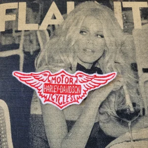 Patch Brodé "Vintage Harley Wing Logo" ( Version White & Red)