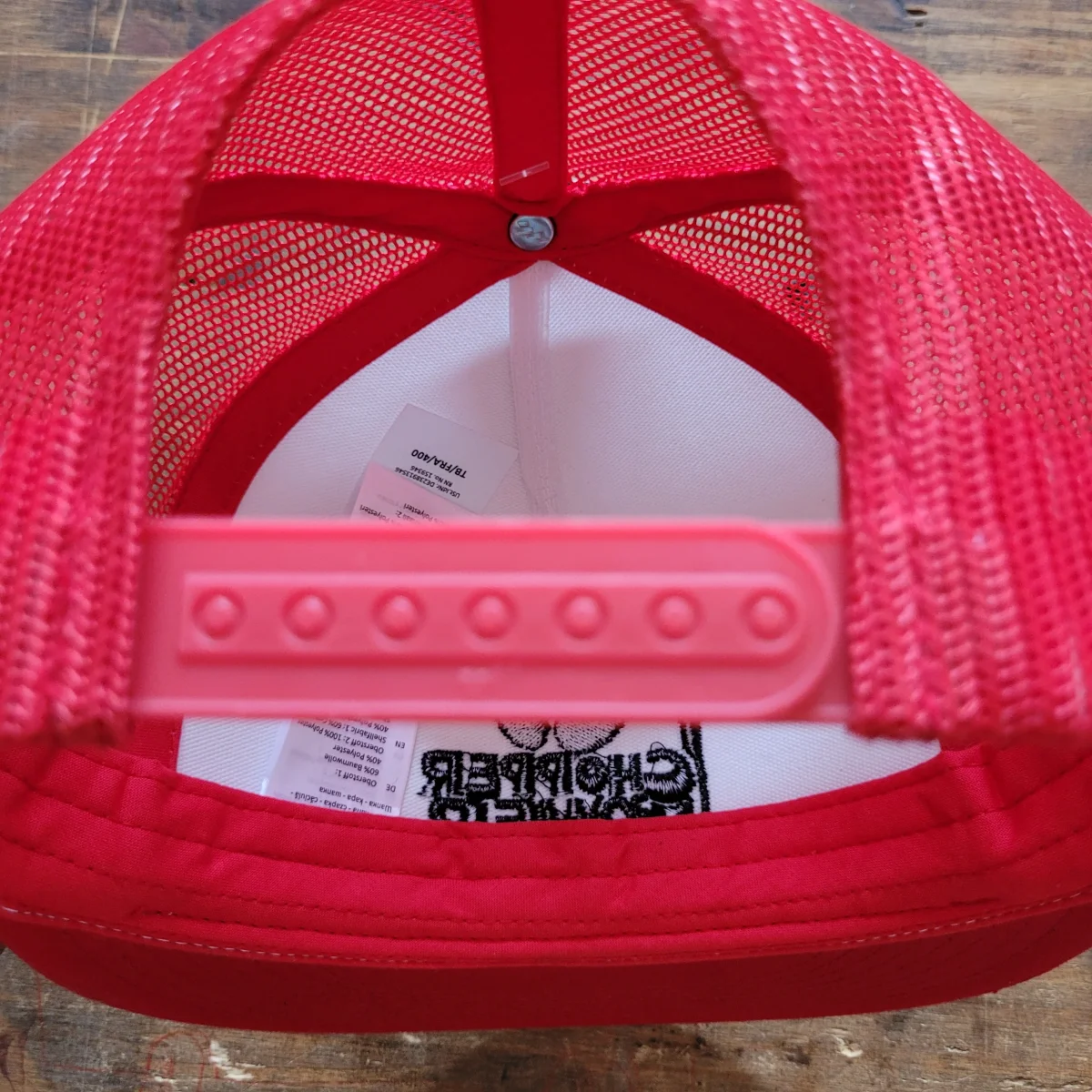 Trucker Cap Brodé "CHOPPER POWER" Version Fond Blanc / Rouge – Image 9