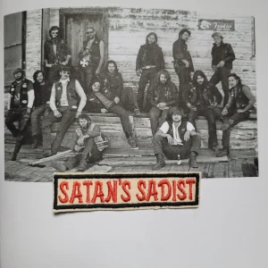 Patch brodé RARE "Satan's Sadist " SUR VIEUX TISSU COTON