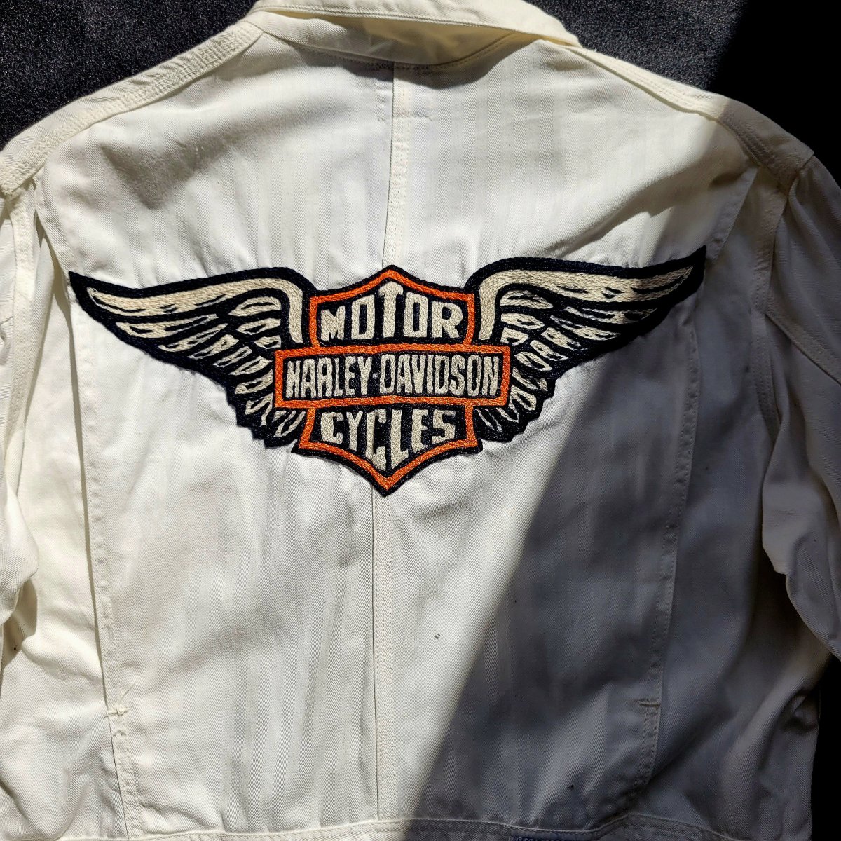 Coverall 40's LEE UNION-ALLS HBT hand embroidered chainstitch method combinaison brodée à la main HARLEY-DAVIDSON – Image 5