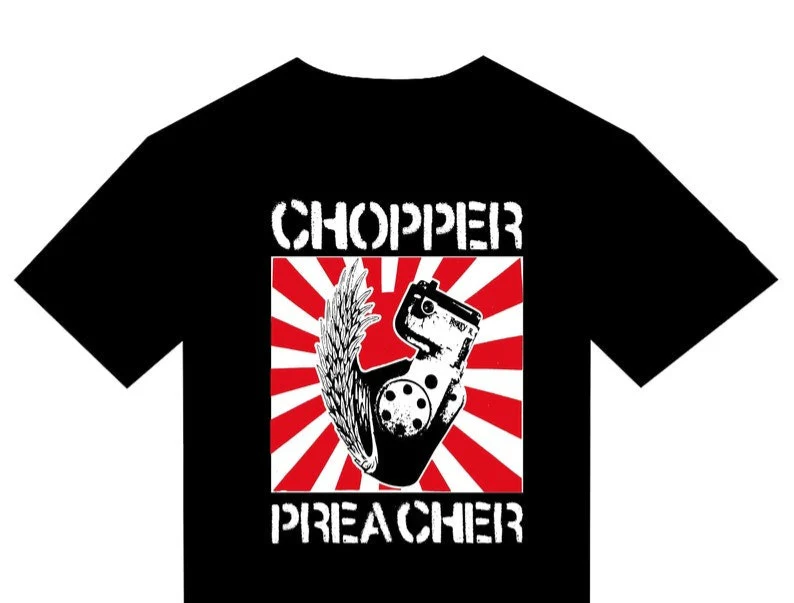 T-Shirt "Chopper Preacher" Bike moto old vintage design logo signé by Punk & Coton – Image 3