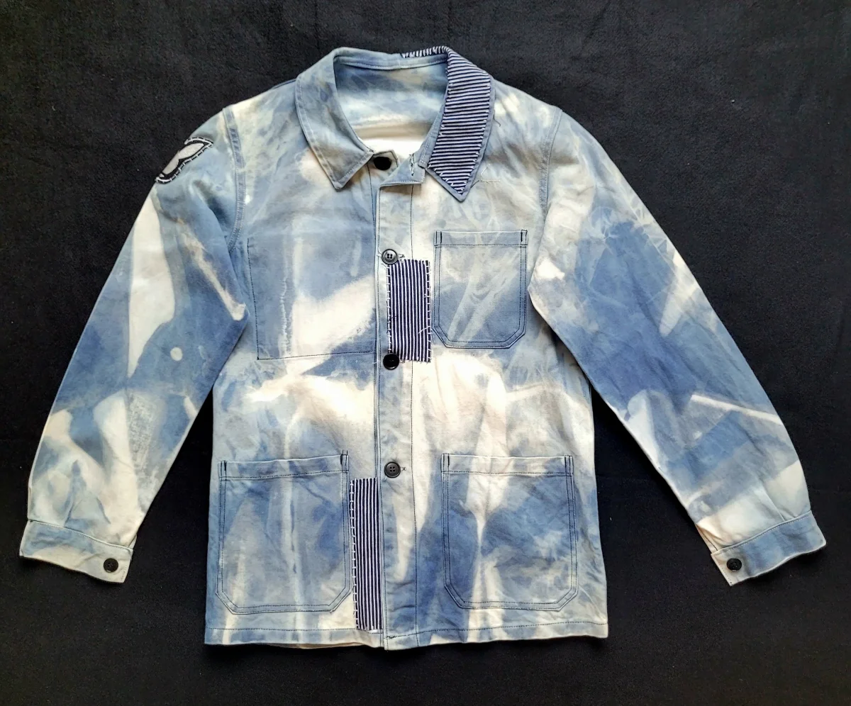 Veste de Travail française personnalisée "Old School tattoo The Sea" & Boro / Sashiko by Sophie – Image 6