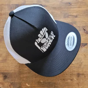 Trucker Cap Brodé "CHOPPER POWER" Version Fond Noir / Blanc