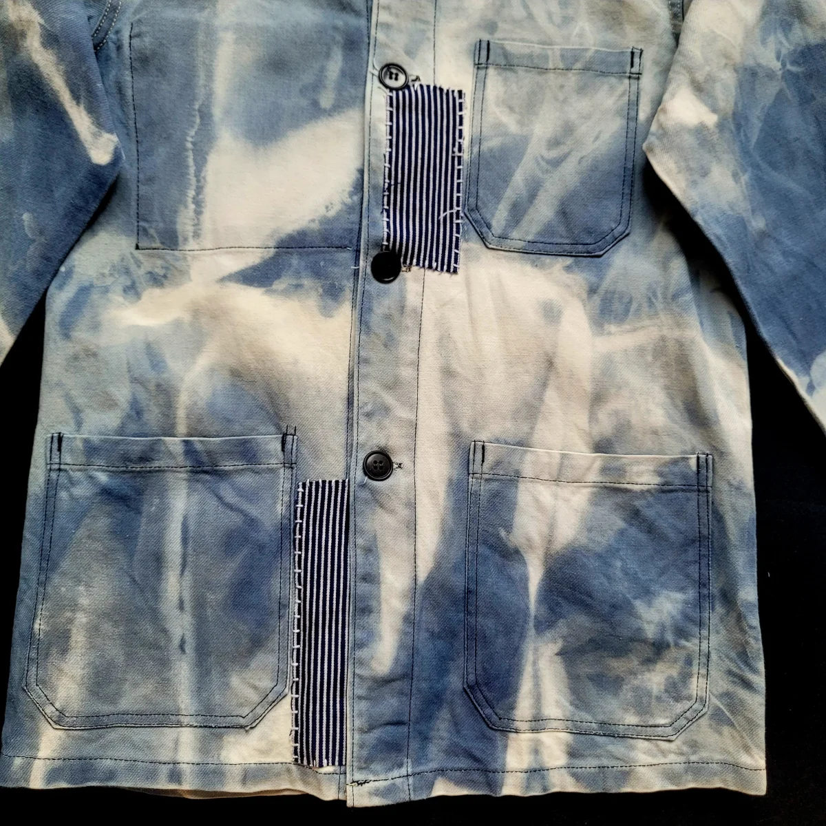 Veste de Travail française personnalisée "Old School tattoo The Sea" & Boro / Sashiko by Sophie – Image 8
