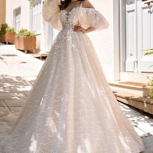 Robe de mariée fleurie haute couture