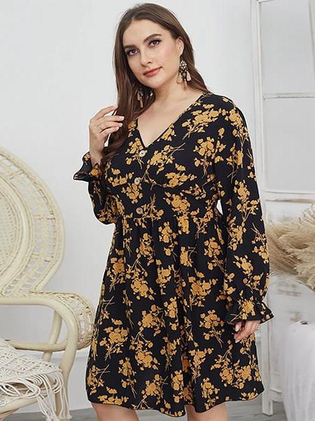 Robe fleurie bohème grande taille – Image 2