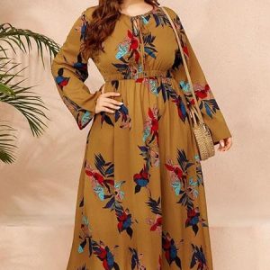 Robe maxi fleurie grande taille