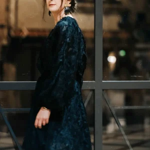 Hilo noire - Robe texturée