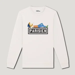 SWEAT-SHIRT COTON BIO IMPRIMÉ - PARISIEN - GRIS