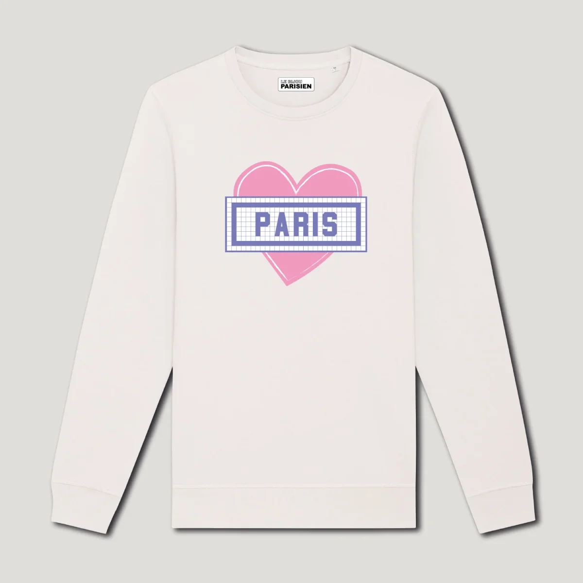 SWEAT-SHIRT COTON BIO IMPRIMÉ - COEUR PARIS - ÉCRU – Image 2