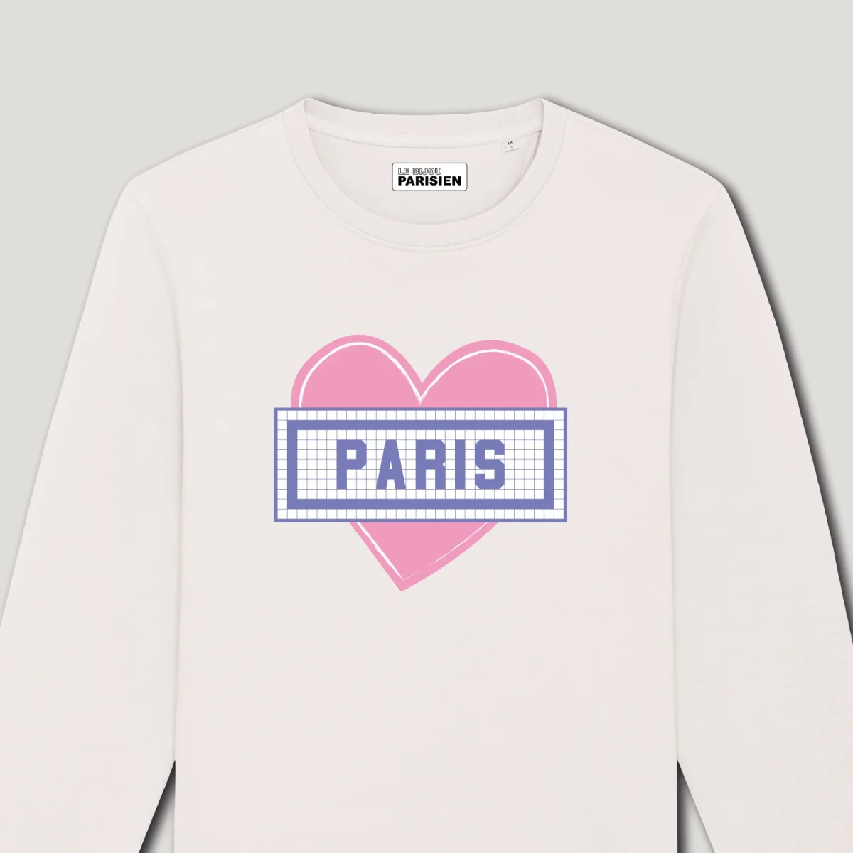 SWEAT-SHIRT COTON BIO IMPRIMÉ - COEUR PARIS - ÉCRU – Image 3