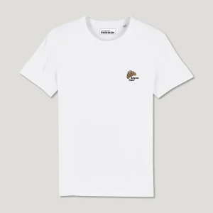 T-SHIRT COTON BIO BRODÉ – CROISSANT KAWAII - BONJOUR PARIS - BLANC