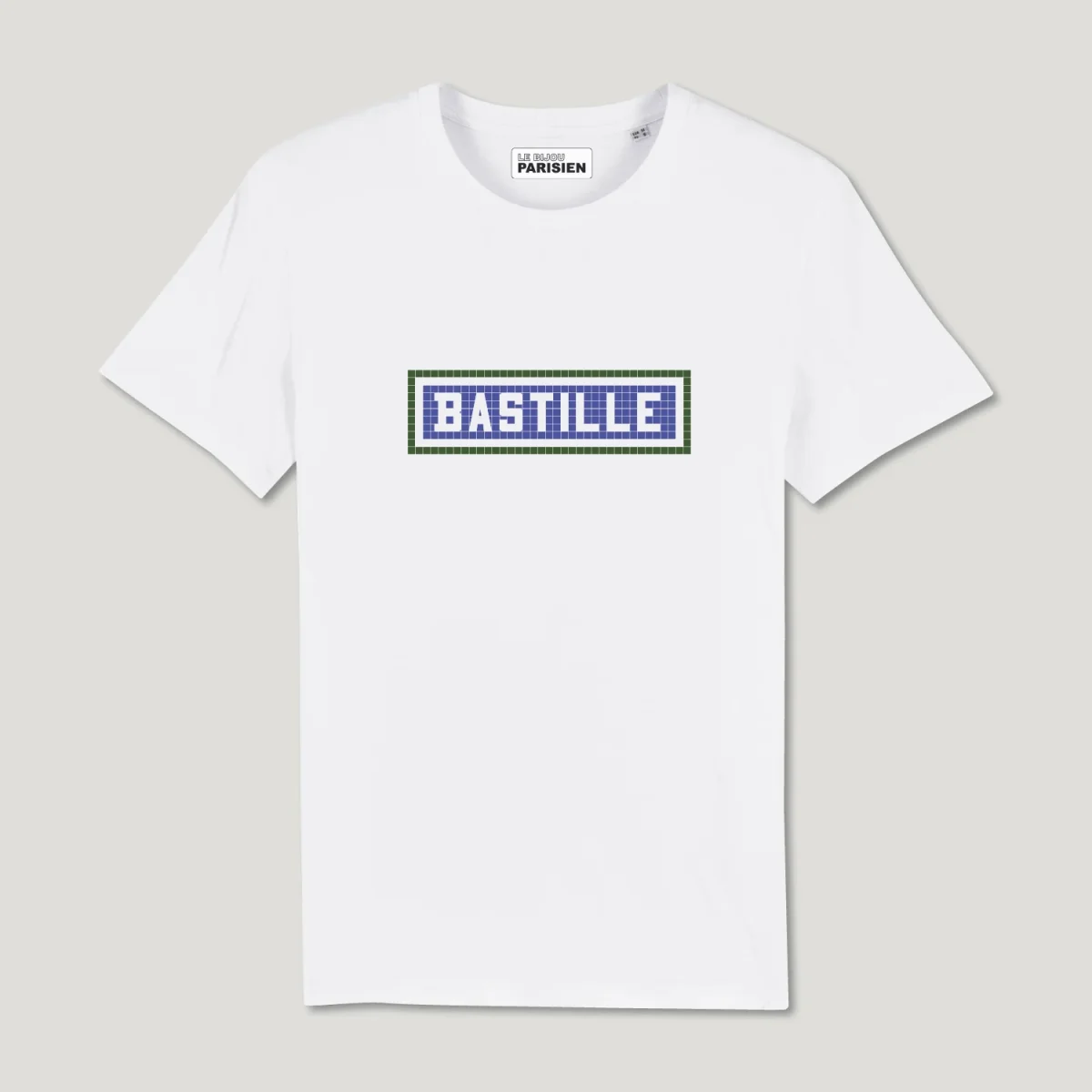 T-SHIRT COTON BIO IMPRIMÉ - BASTILLE - BLANC