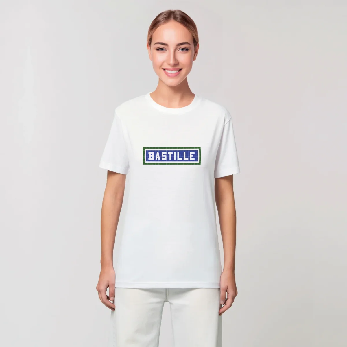 T-SHIRT COTON BIO IMPRIMÉ - BASTILLE - BLANC – Image 4