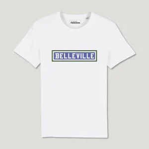 TEE SHIRT COTON BIO IMPRIMÉ - BELLEVILLE - BLANC