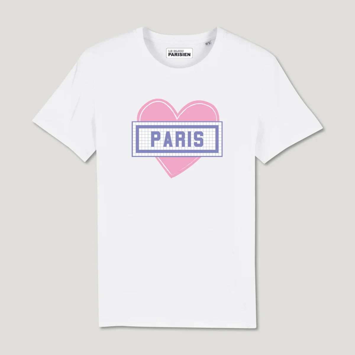 T-SHIRT COTON BIO IMPRIMÉ - COEUR PARIS - BLANC – Image 2