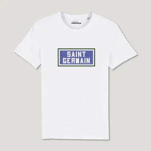 T-SHIRT COTON BIO IMPRIMÉ  – SAINT GERMAIN - BLANC