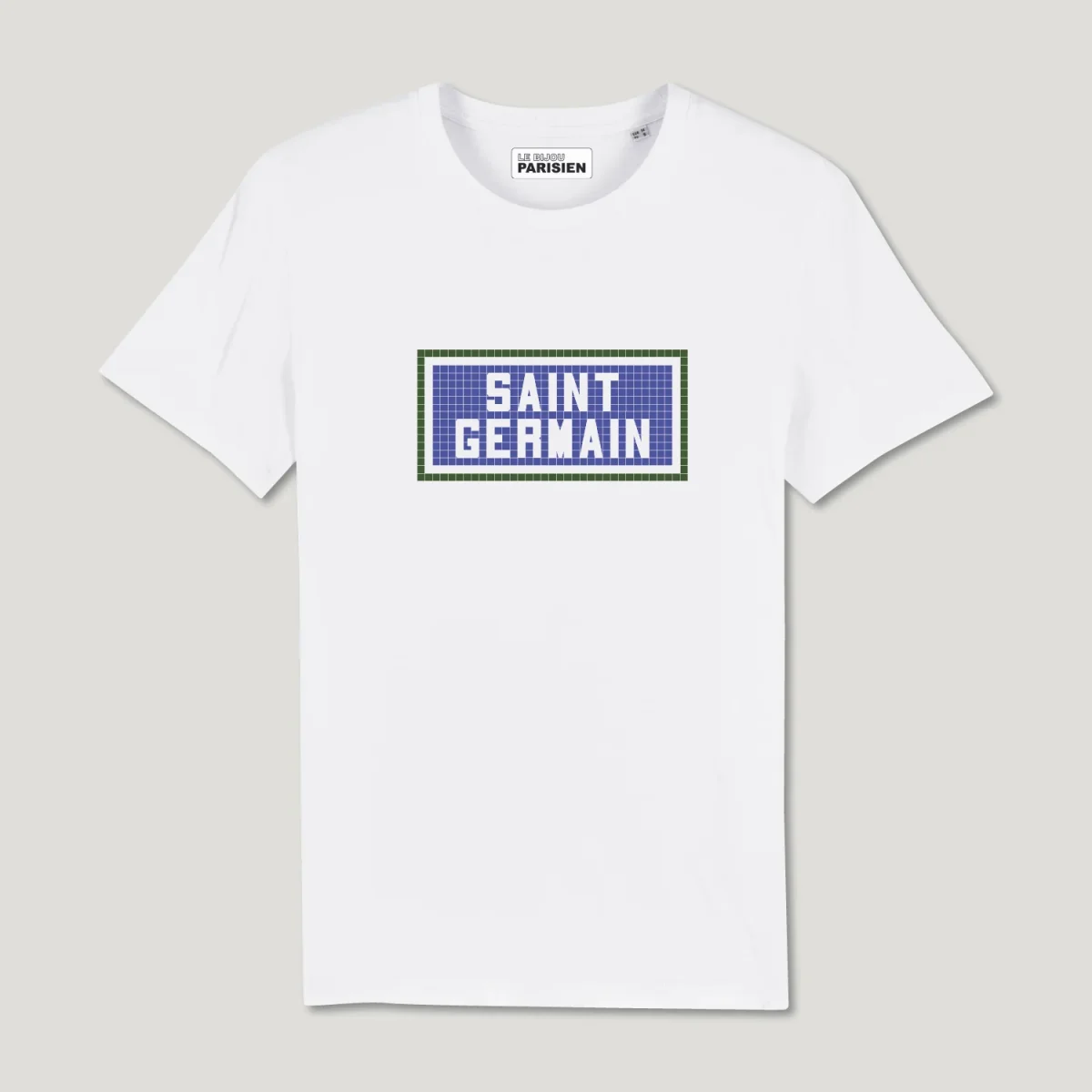 T-SHIRT COTON BIO IMPRIMÉ – SAINT GERMAIN - BLANC