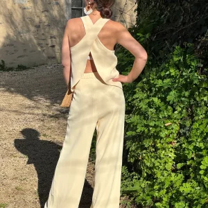 Top jaune volants ISABEAU