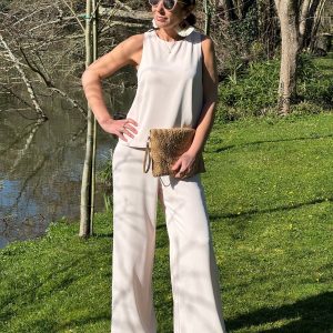 Top rose volants ISABEAU