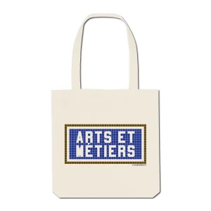 TOTE BAG IMPRIMÉ ARTS ET MÉTIERS - ÉCRU