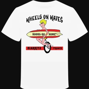 T-Shirt " Wheels on Waves" Biarritz SURF