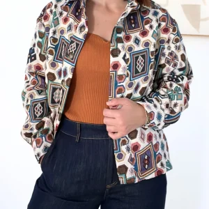 Auréline - Veste colorée à motifs géométrique